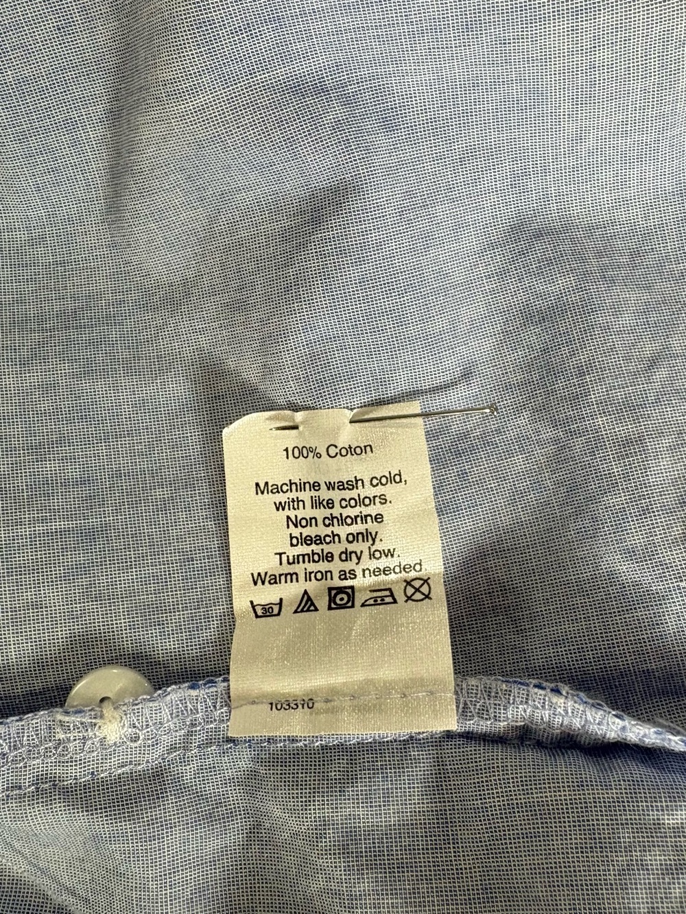 Madewell 100% Cotton Blue Peplum Button Front Blouse Size Large - Picture 8 of 8